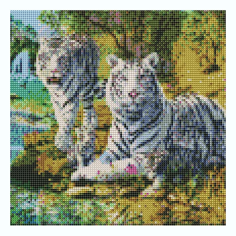 Д Diy diamond painting полный набор бриллиантов две тигрицы иностранная торговля точка алмазная мозаика детская кристальная живопись алмазная мозаика новая оптовая настройка