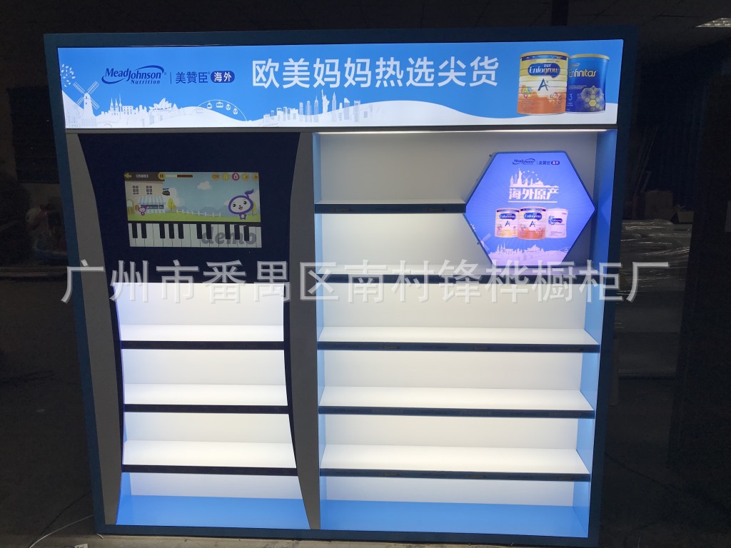 生产加工定制美观木纹手机柜台数码展柜电子产品展示柜