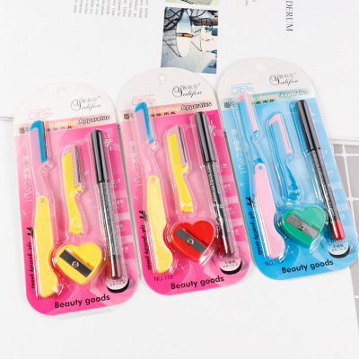 girl student Eyebrow Trimmer Thrush Four piece suit Beauty Tools exquisite Eyebrow Trimmer Eyeliner suit Manufactor Direct selling