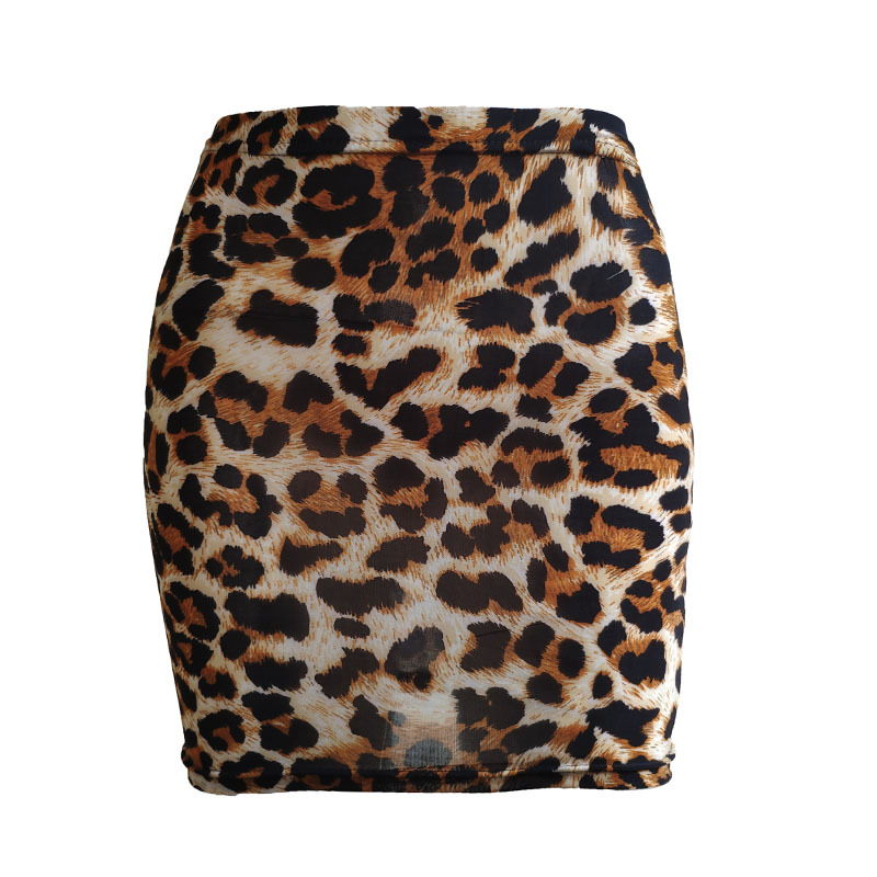 Women's Short Leopard Print Skirt Printed Leopard Print Skirt_mkmklike.com