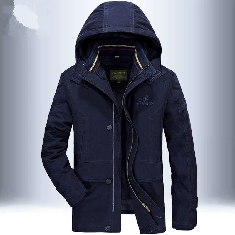 Мужская куртка 8856 с отстегивающейся подкладкой из искусственного бархата, утолщенная теплая длинная хлопковая подкладка, из двух частей, зима 2019