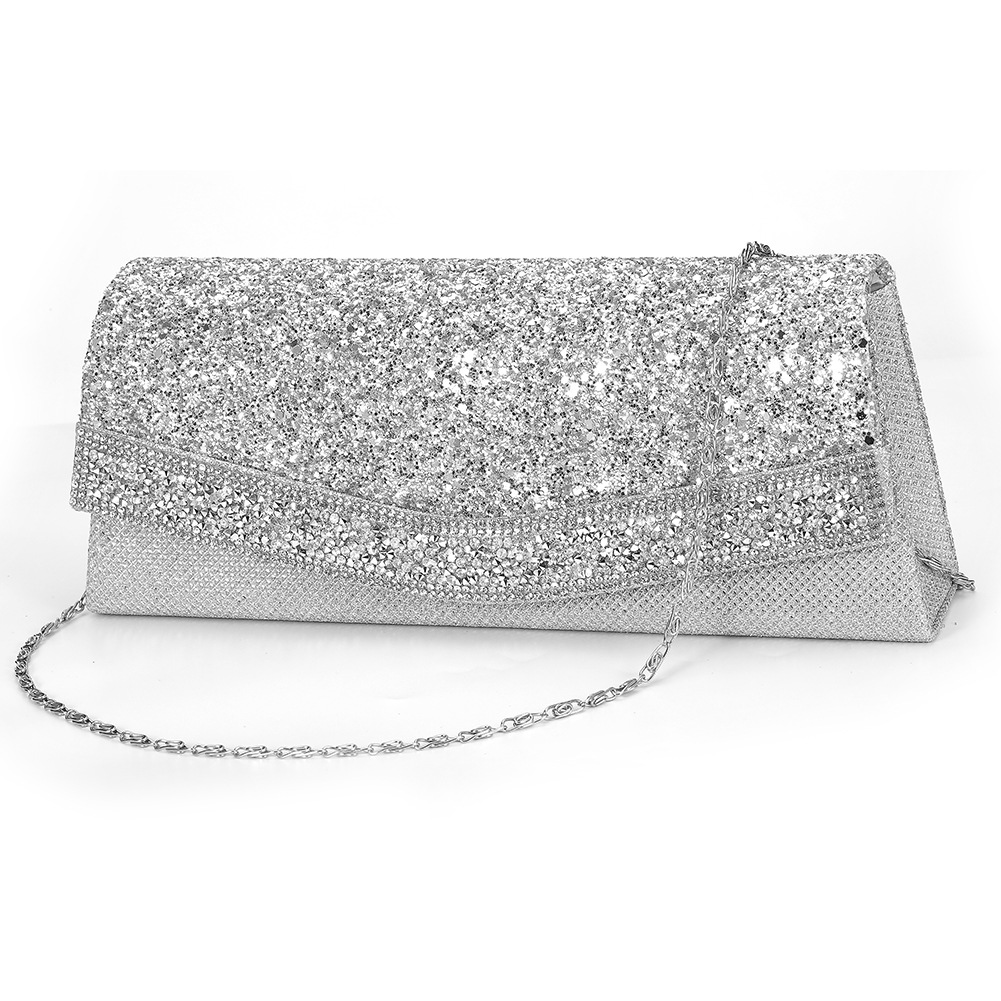 Nueva mujer europea y americana simple noche bolsa costura material diamante-incrustado brillante embrague bolsa crossbody bolsa 1602