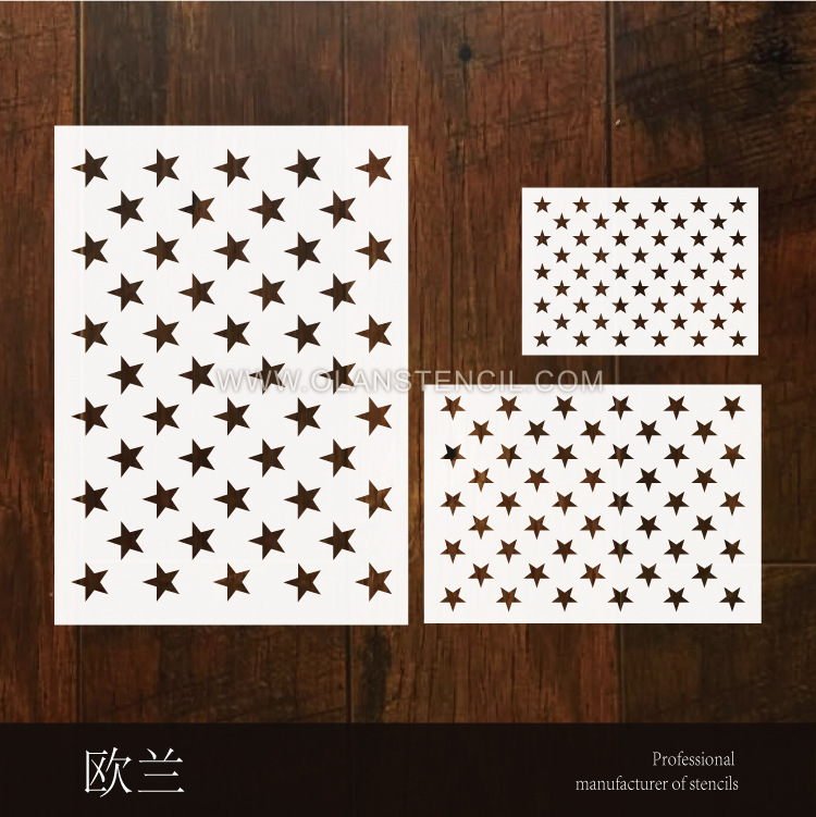 50 13 star DIY U.S.A element Map Five-pointed star Hollow Printing Spray paint Spray Template