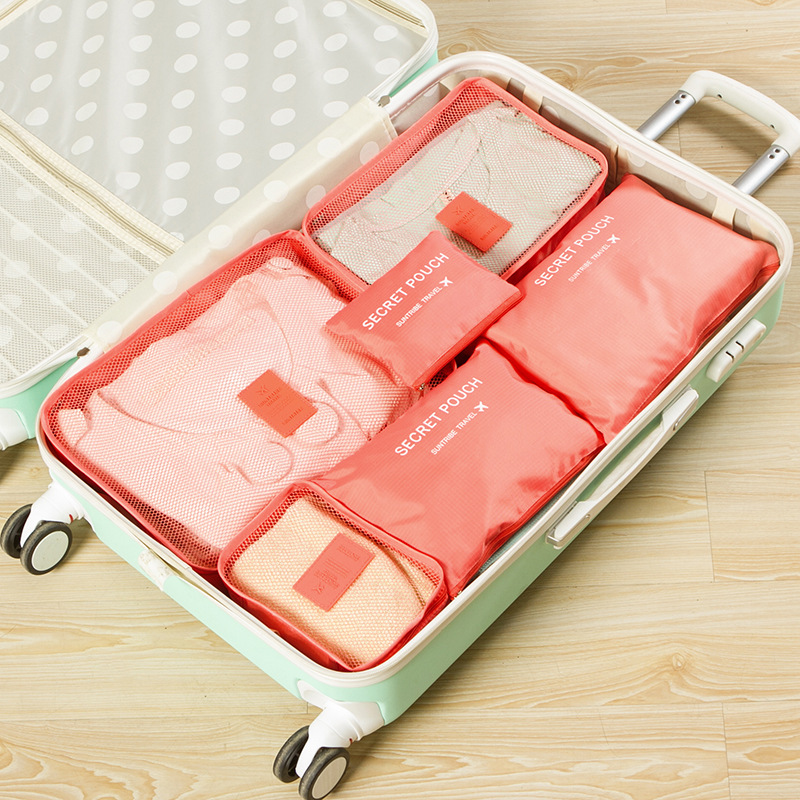 Travel Box Shipping Bag Travel Suitcase Divided Dustproof Storage Bag6-piece Set Small Version