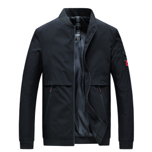 Spring and autumn men’s baseball collar solid coat casual versatile trend jacket
