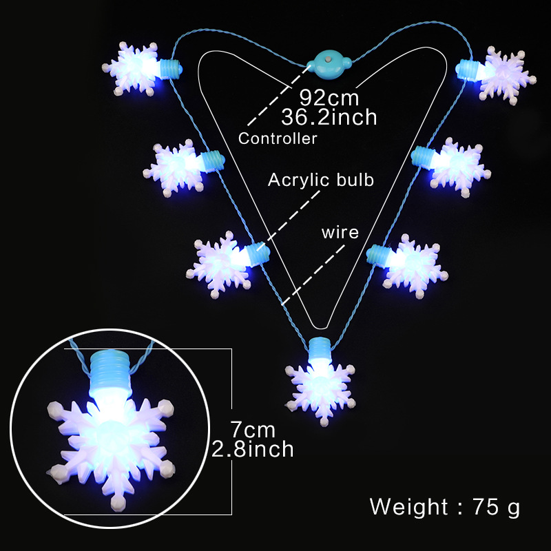 Christmas Festival Snowflake Pattern Unisex Gender Handmade Design Fashion Snowflake Plastic Handmade Unisex Necklace 1 Piece