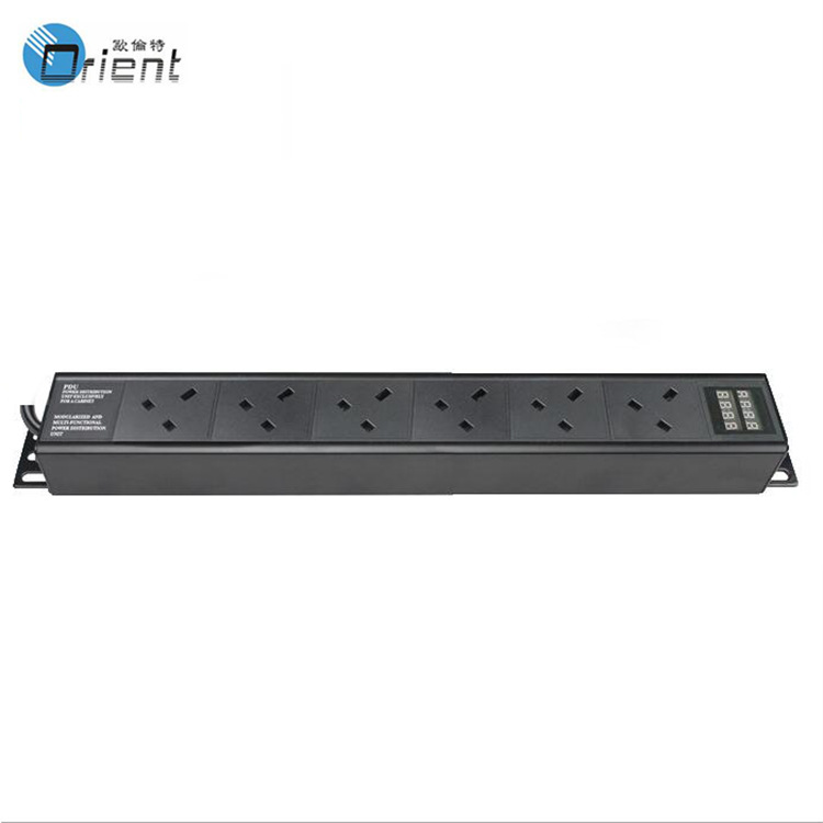 厂家供应13A英标PDU网络机柜插座PDU电源分配单元电流电压双显示