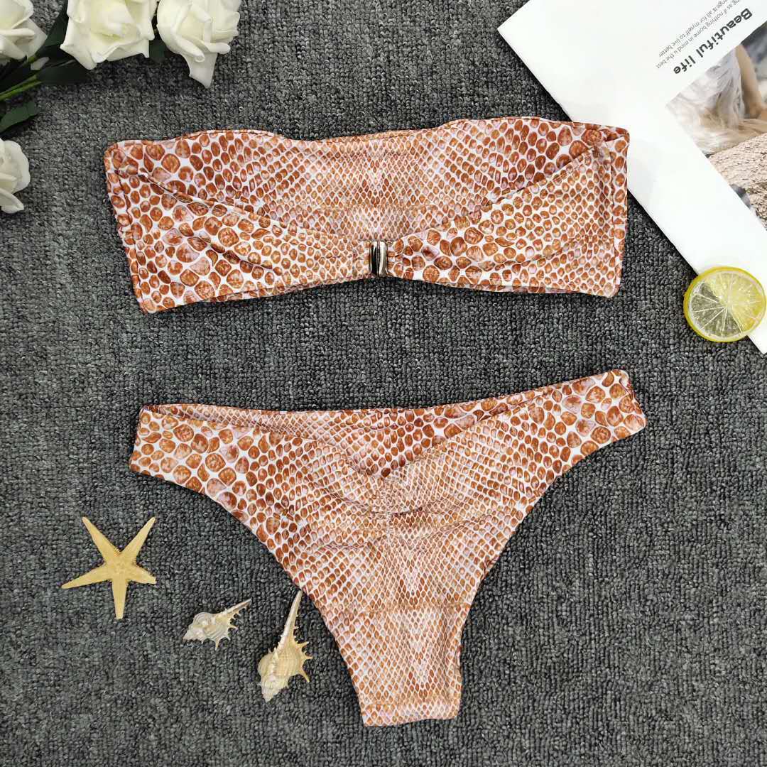 tube top bikini split leopard dot swimsuit bikini NSZO3279