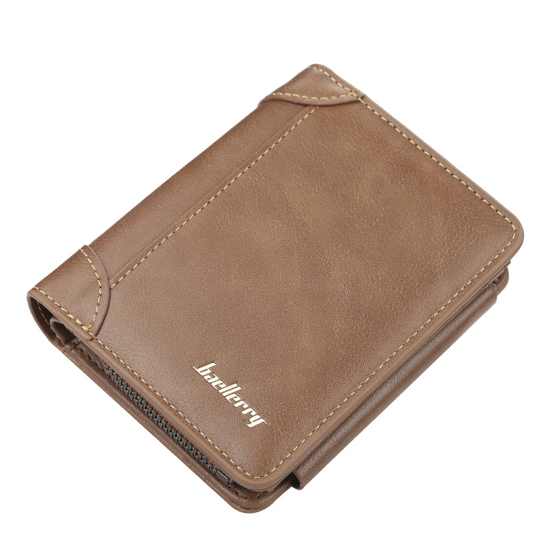 Men's wallet vertical zipper buckle coin purse