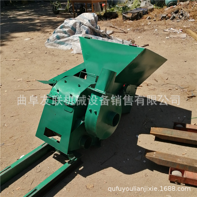沙克龙除尘锤片粉碎机 稻草饲料打草机 自动除尘秸秆打碎机02