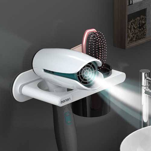 Wall-mounted hairdryer holder, bathroom toilet shelf, storage rack, hairdryer stand, no drilling wall hair dryer rack