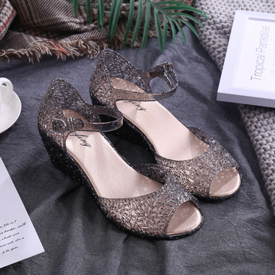 H8 Sandal girl 2019 summer new pattern Korean Edition fashion Sandals With crude Toe High-heeled shoes Versatile Sandals