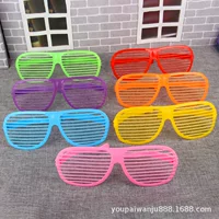 Очки-шоурум Shutter‑shade, oversized овальные пластиковые жалюзи, цветной фестивальный аксессуар для взрослых