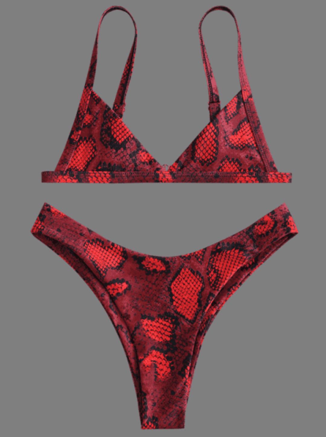 bikini de copa triangular con estampado de serpiente NSHL2215