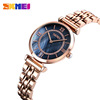 Fashionable sophisticated watch for beloved, golden quartz steel belt, pink gold