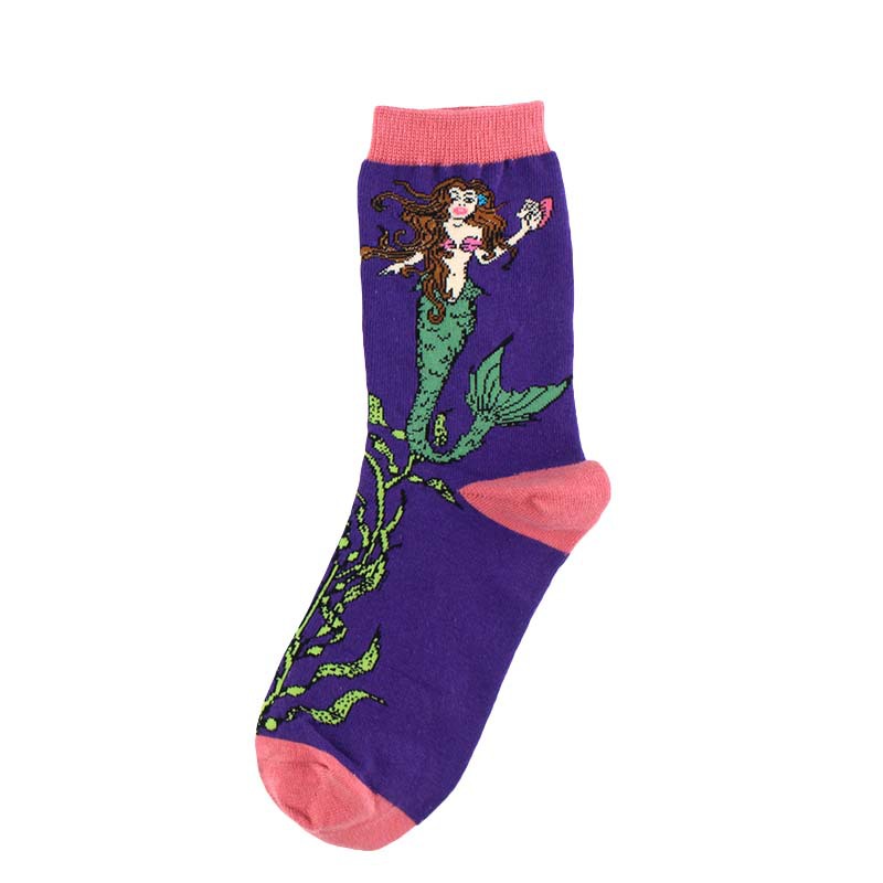 Women's Simple Style Classic Style Commute Color Block Cotton Printing Crew Socks A Pair display picture 4