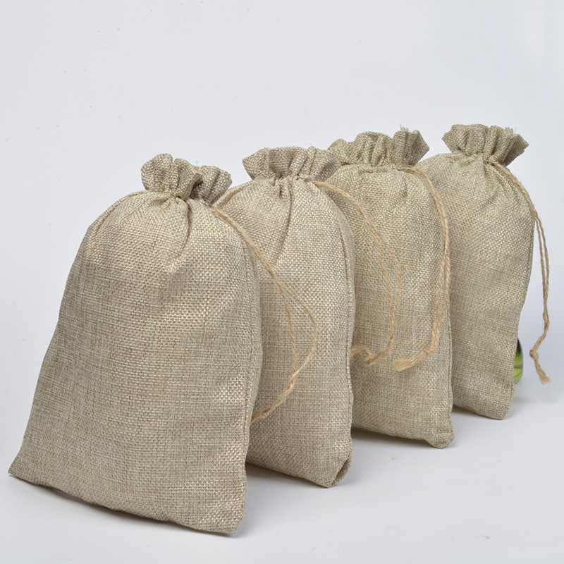 大号亚麻布抽绳束口脏衣袋 酒店公寓大容量洗衣袋 圣诞老人礼物袋