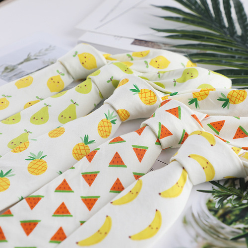 Cartoon tie cotton trendy fashion casual fruit pattern tie 6cm men and women cross-border supply