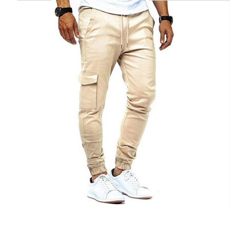 2020 new eBay solid color pants men's sports pants running fitness pants men's sports pants