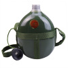 Green old-fashioned capacious handheld teapot