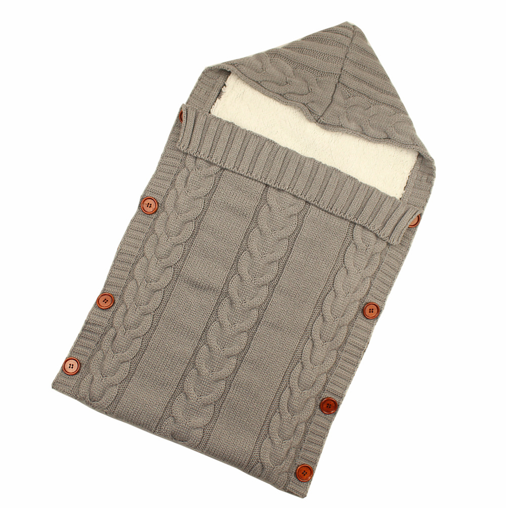 Warm Baby Blanket Knitted Newborn Swaddle Wrap Soft InfantSleeping Bag Footmuff Cotton Envelope For Stroller Accessories Blanket