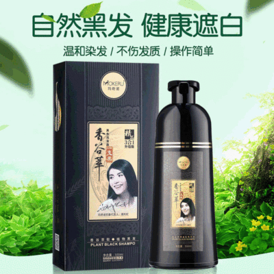 玛奇诺香谷萃一洗黑染发剂洗发水一支黑洗发露厂家工贴牌染发膏