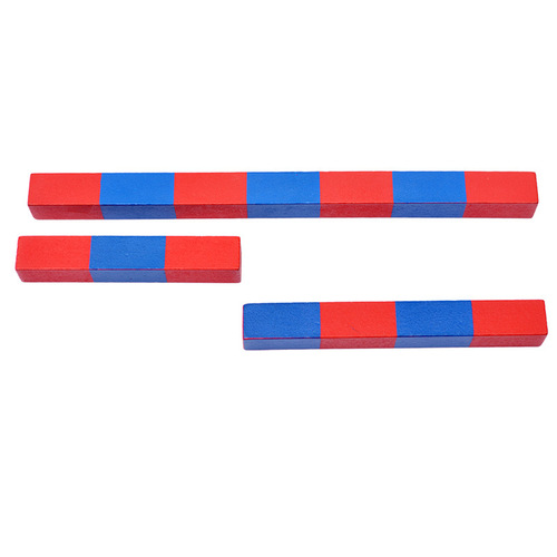 Montessori Kindergarten Mathematics Teaching Aids Red and Blue Number Sticks Montessori Children's Family Edition Enlightenment Early Education Toys