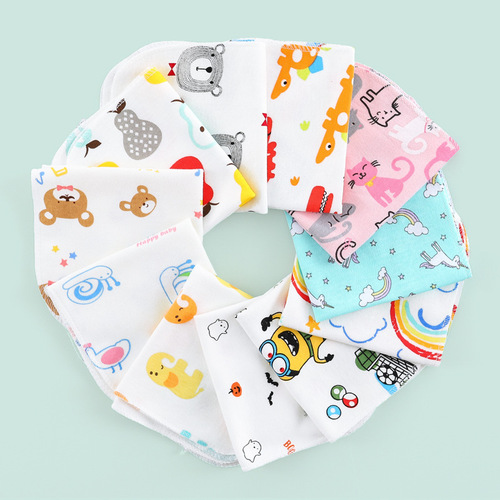 Foreign trade cross-border supply knitted cotton baby saliva towel newborn bib baby suction square towel small handkerchief 99018