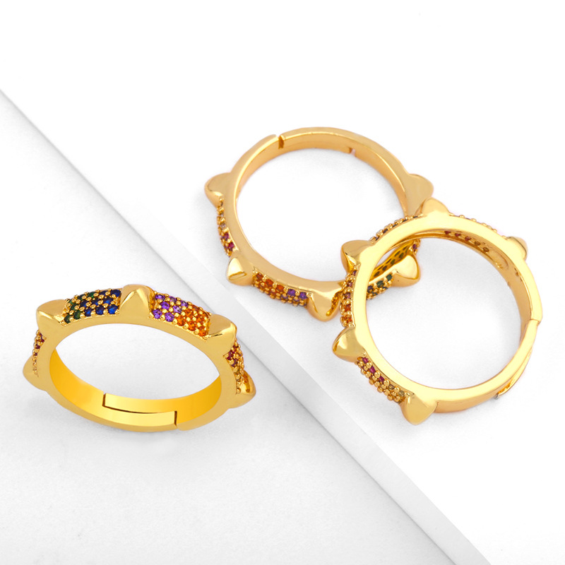 Fashion Inlaid Zircon Ring Nail Ring Female display picture 2