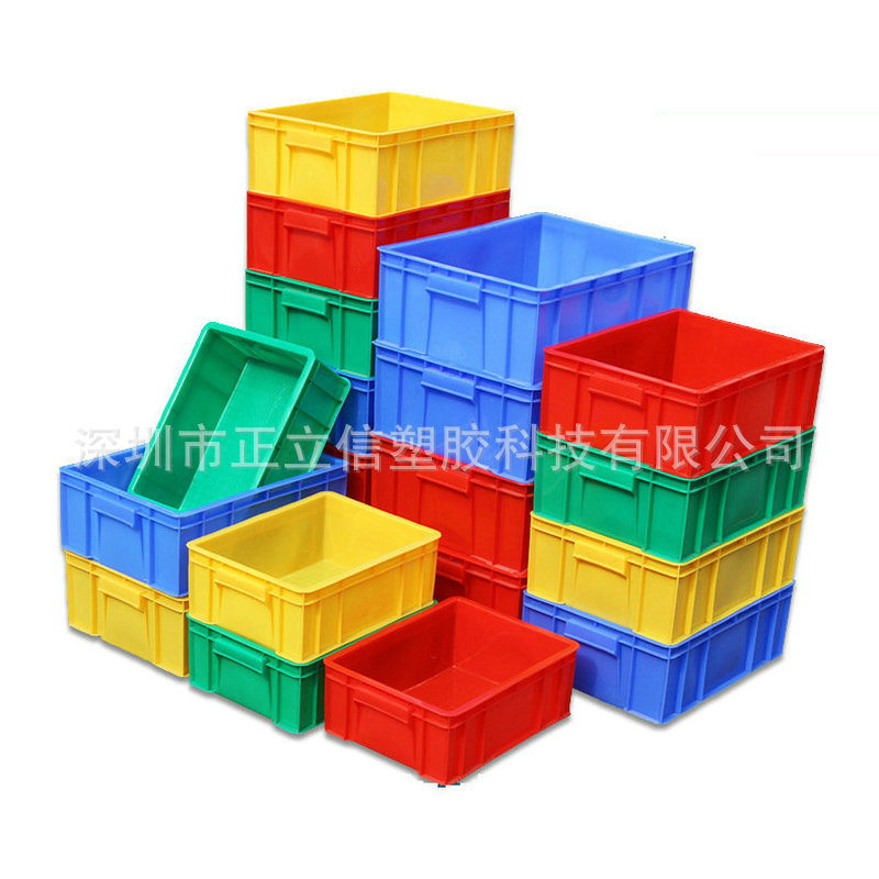 6号平底塑料周转箱小号塑料包装箱 可配卡夹塑料物流周转箱
