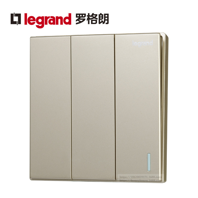 Legrand 仕典 逸景 三位双控带荧光开关_米兰金K8/33/2/3AE-C2