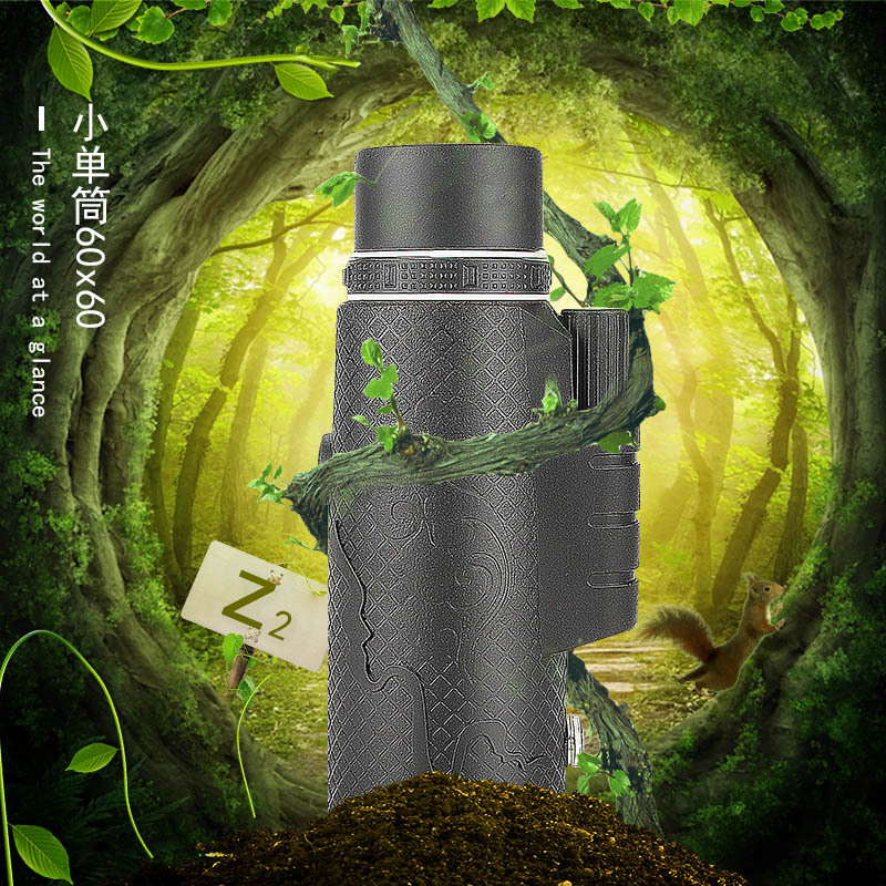 批发 60x60 单筒微光夜视 非红外看演唱会高倍高清晰绿膜望远镜