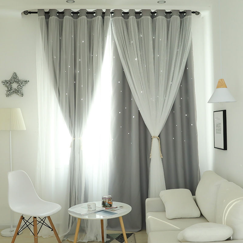 Flower color Manufactor Direct selling shading finished product curtain Hollow star Multicolor Optional bedroom Study goods in stock wholesale