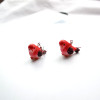 Realistic cute earrings, resin, ear clips, South Korea, wide color palette, sparrow, handmade