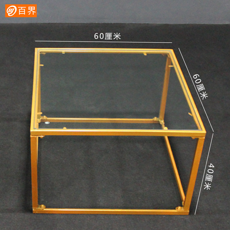 婚庆道具铁艺钢化玻璃舞台婚礼T台路引摆件场地布置用品圆形T台