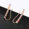 Jewelry, fashionable ear clips, zirconium, golden earrings, Korean style, simple and elegant design, pink gold, wholesale