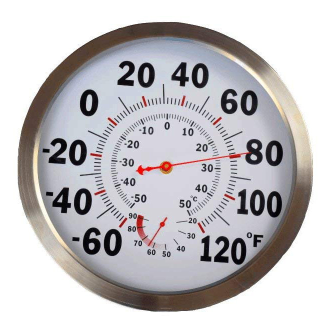 厂家直供12寸温湿度表壁挂式室内温度计花房植物