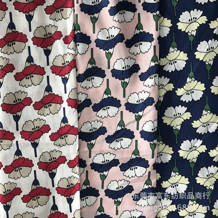 纯棉府绸印花面料 夏季童装面料 全棉印花布