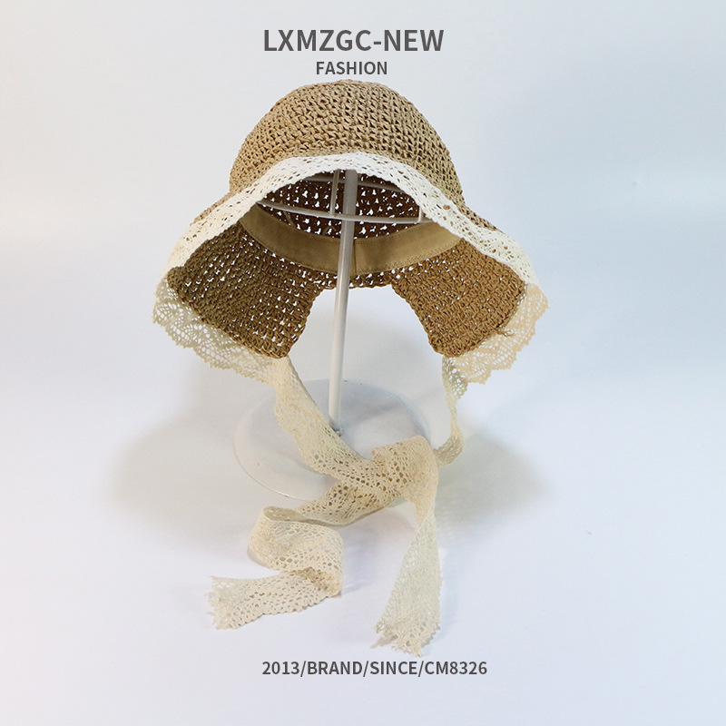 Children's Lace Strap Straw Hat display picture 3