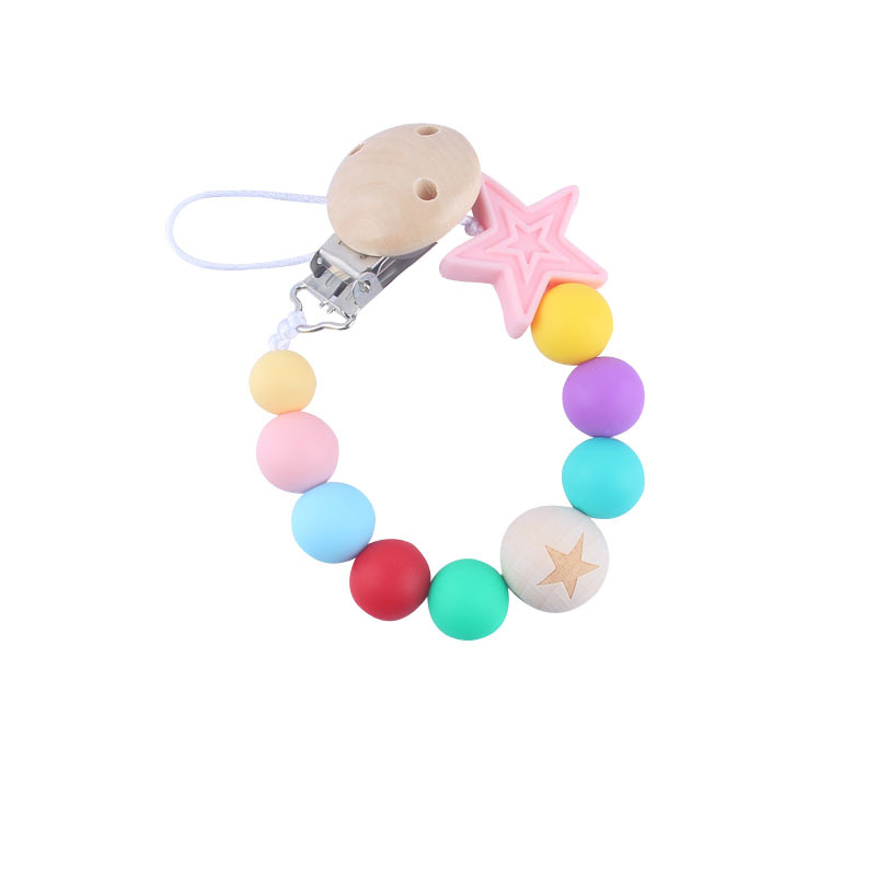 Nueva Cadena de chupete bebé suministros clip de chupete de silicona Amazon mordedor cadena anti-caída cinturón anti-pérdida