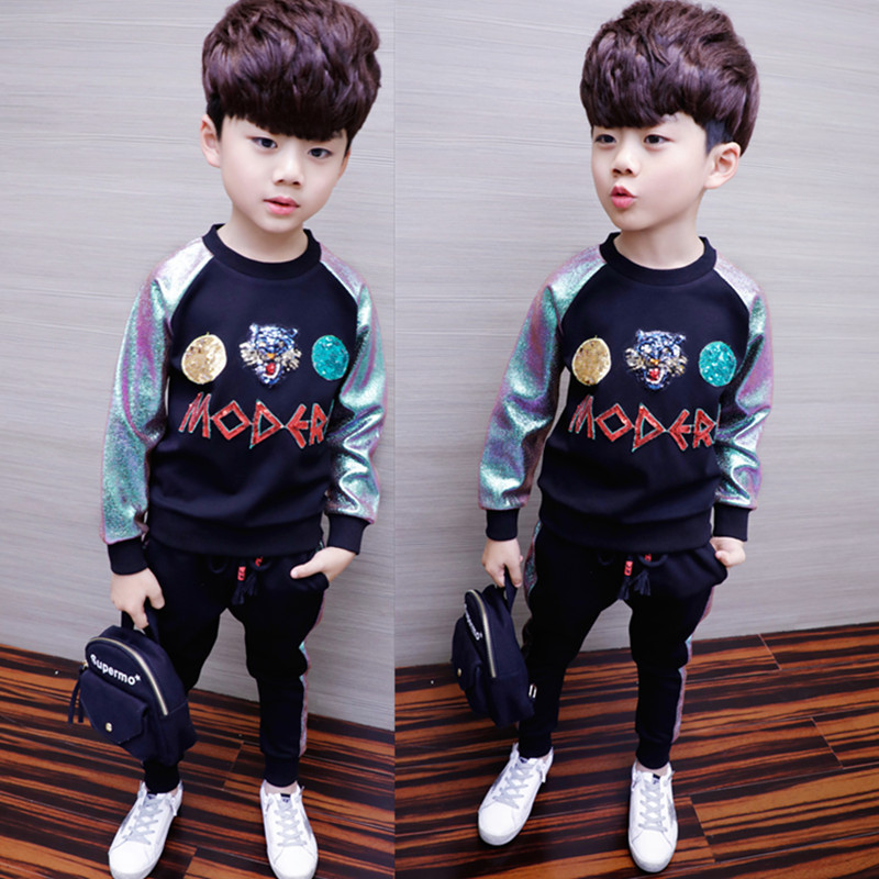 男童春装套装2019新款春秋中大童儿童洋气两件套小童春款童装潮衣|ms