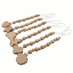 Baby pacifier clip, mother and baby products, beech wood pacifier chain, baby teether set, anti-falling chain