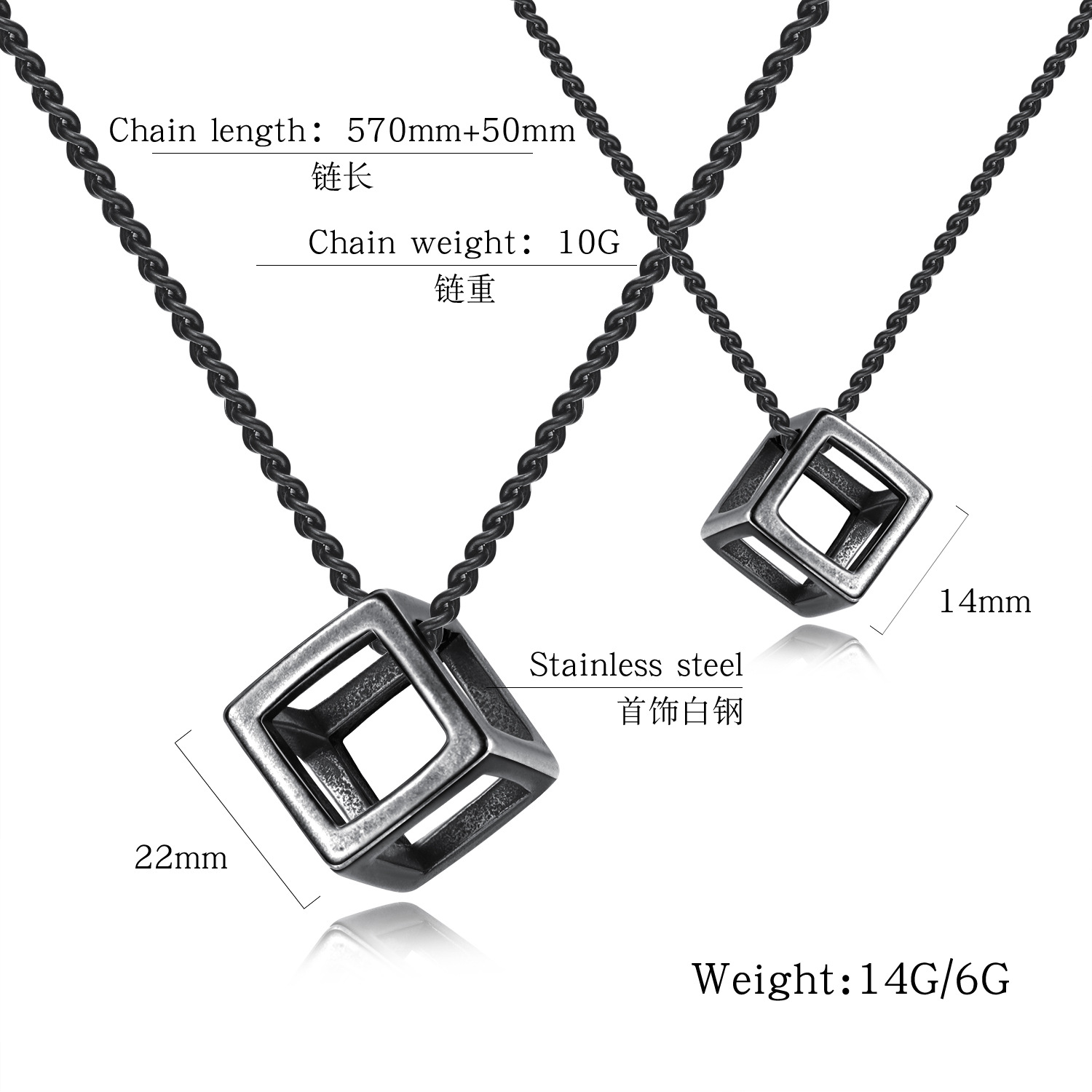 Three-dimensional Trendy Men's Necklace Retro Hollow Pendant Titanium Steel Necklace display picture 1