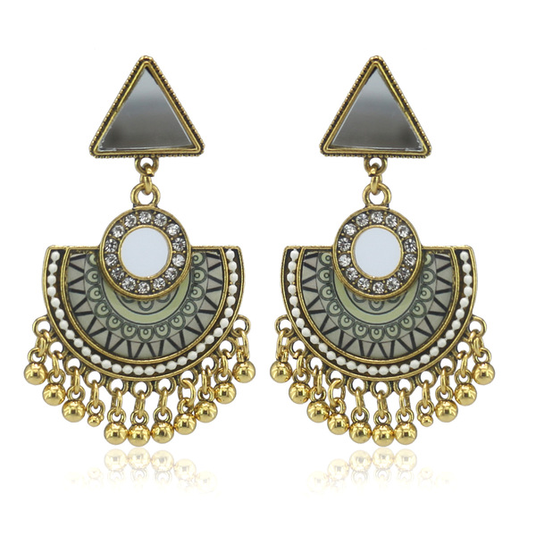 Retro ethnic earrings with tassels