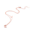 Fashionable matte short necklace stainless steel, Korean style, 18 carat