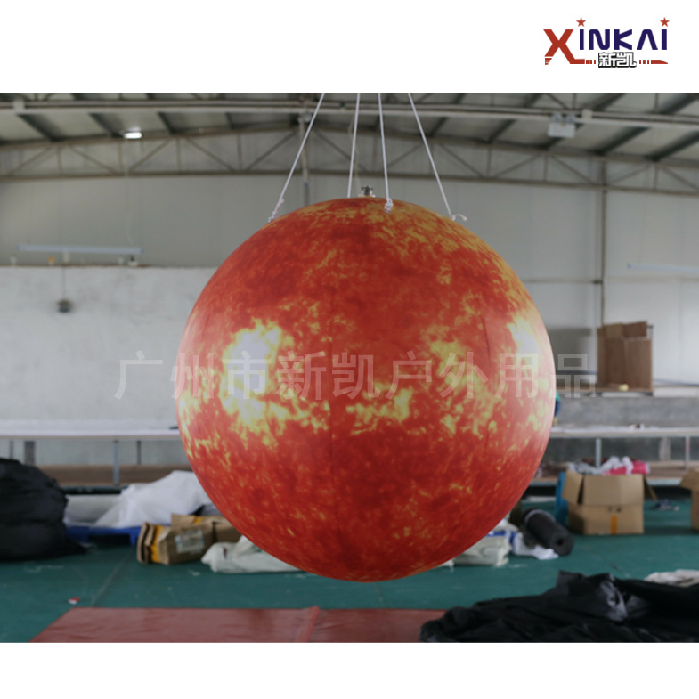 厂家直销PVC仿真充气星球模型 土星模型 高清喷绘LED照明充气模型