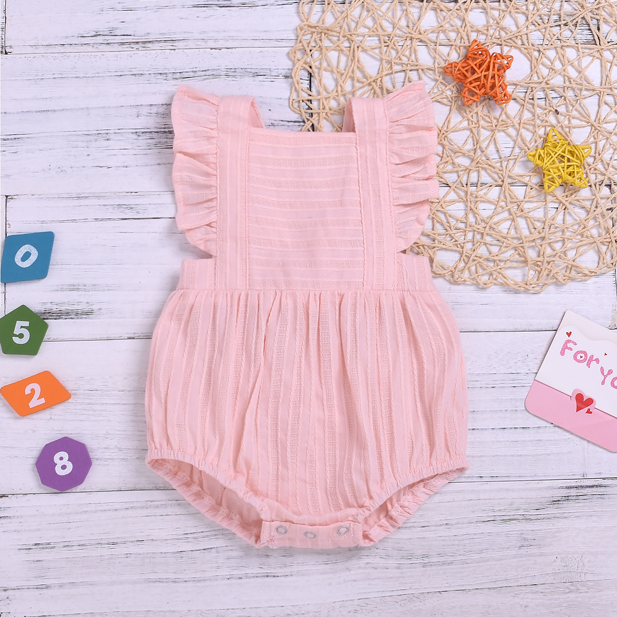 Summer Jumpsuit Children's Clothing Explosive Lace Sleeve Romper Cotton And Linen Fold Sleeveless Robe Wholesale Nihaojewelry display picture 2