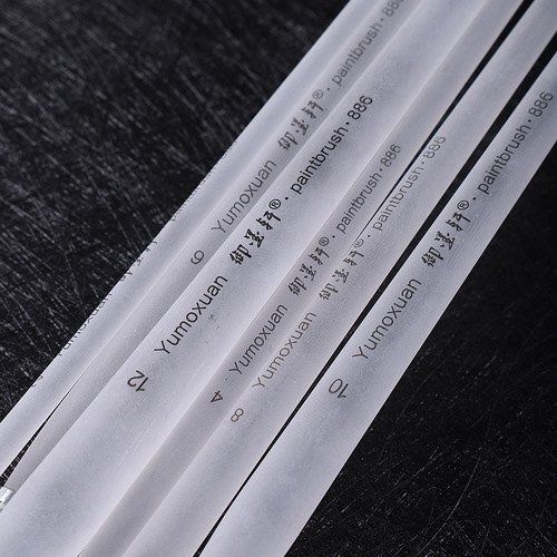 Wolfs Hair Oil Painting Brush Set of 6 Transparent Frosted Crystal Rod Acrylic Brushes, Wholesale Art Supplies Manufacturer