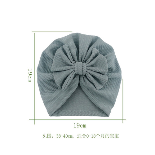 ins new children's hat, baby corn kernel big bow headscarf hat, baby fabric fetal hat
