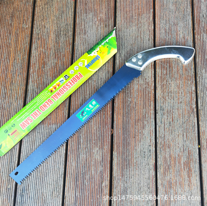 厂家供应500白钢把锯木工手锯 木柄果树锯 园林手锯 多功能锯子